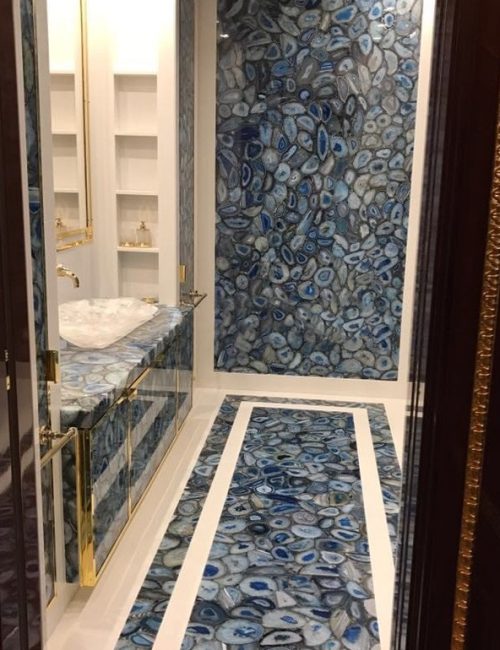 Blue Agate bathroom insatallation